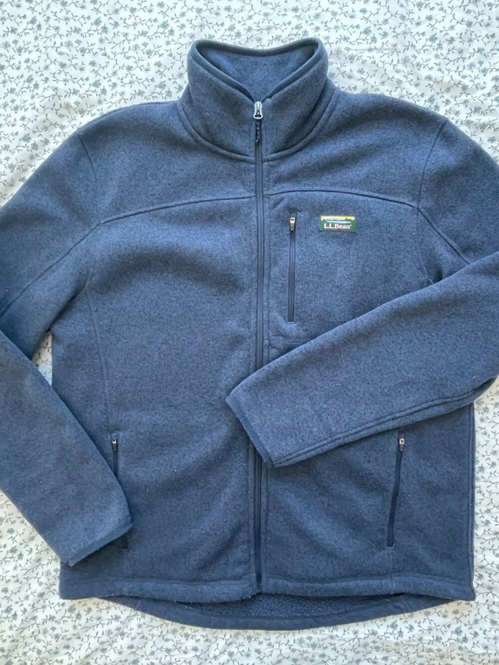 L.L.Bean Sweater Fleece Full-Zip Jacket - LARGE - Bright Navy (Orig: $110)